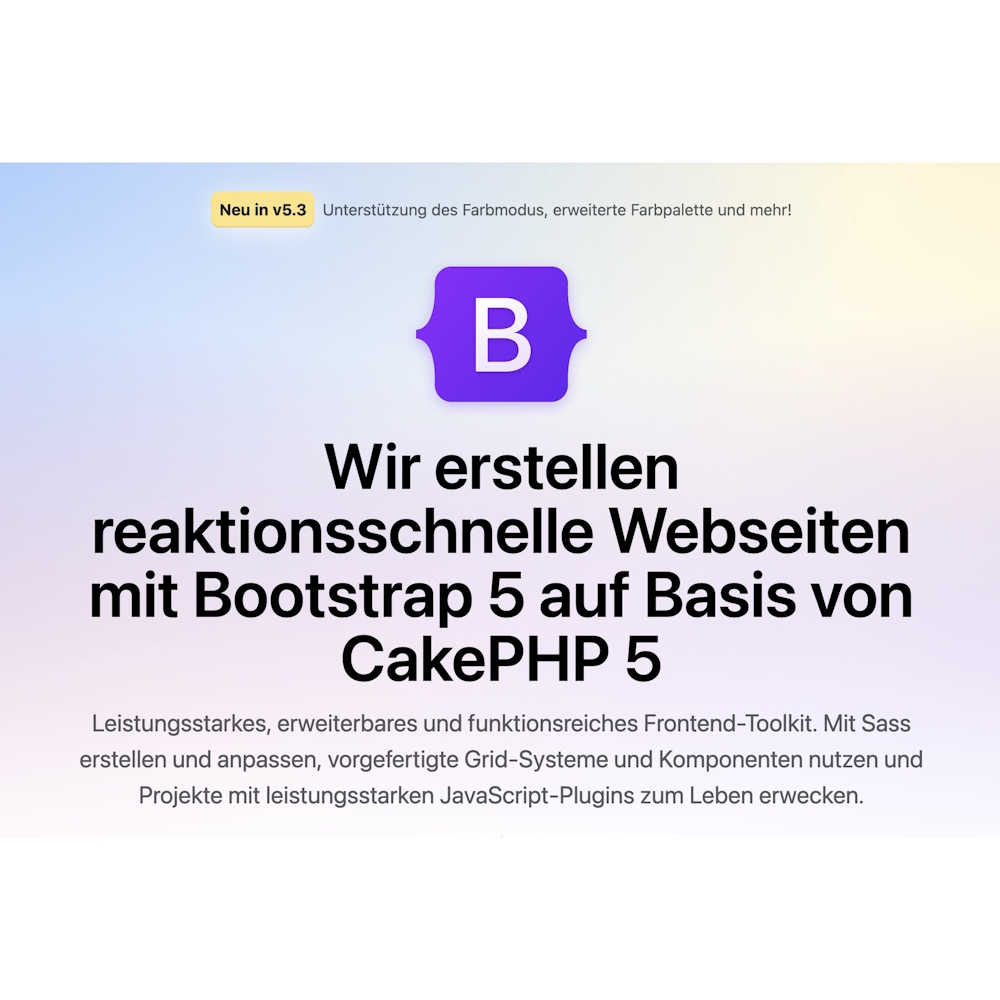 CakePHP 5 Webseite mit Bootstrap 5 Front-end framework